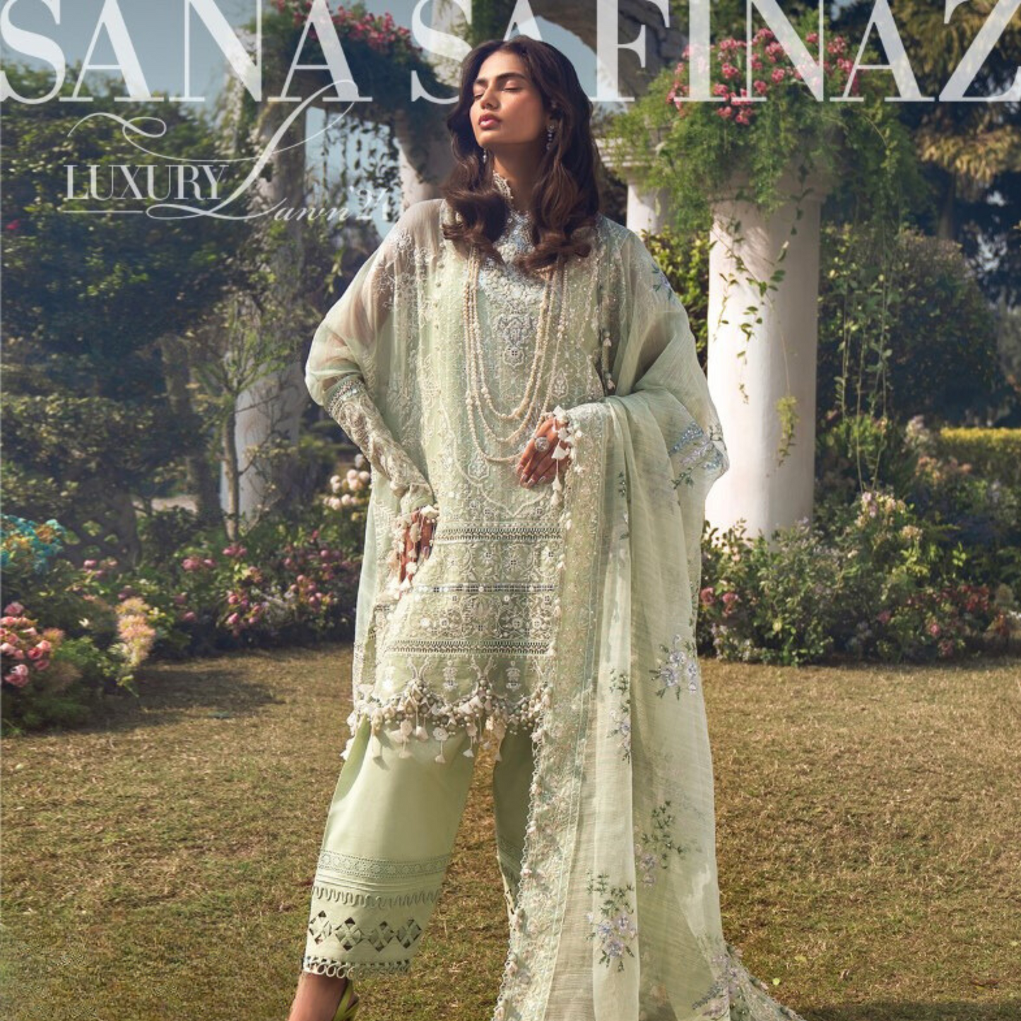 Sana Safinaz Embroidered Luxury Lawn Unstitched 3Pc Suit D-03B