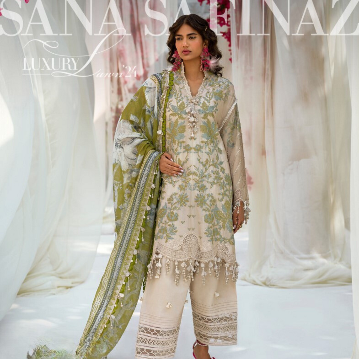 Sana Safinaz Embroidered Luxury Lawn Unstitched 3Pc Suit D-03B