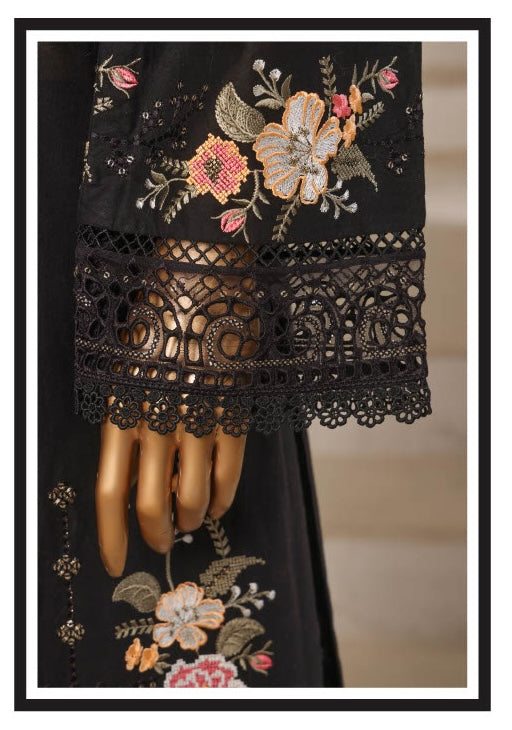 Sadabahar - Luxury Embroided 3 Piece Stitched Black