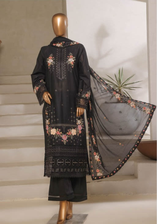 Sadabahar - Luxury Embroided 3 Piece Stitched Black