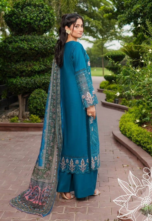 Munira Designers Lawn Stitched Blue