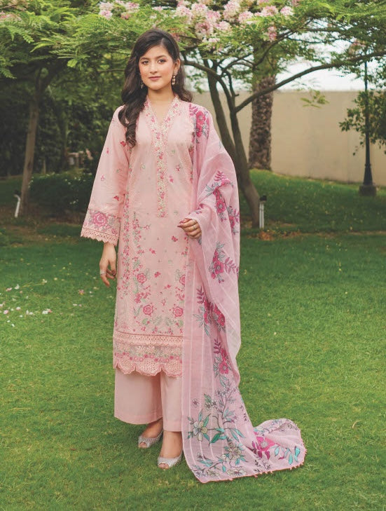 Munira Designers Lawn Stitched Pink