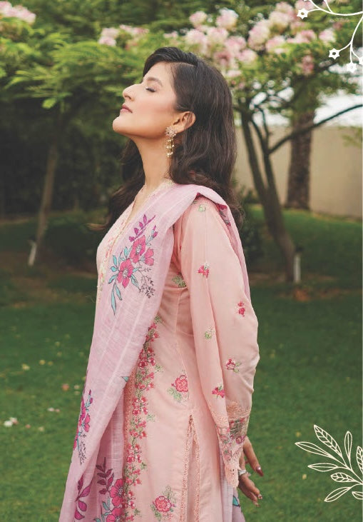 Munira Designers Lawn Stitched Pink