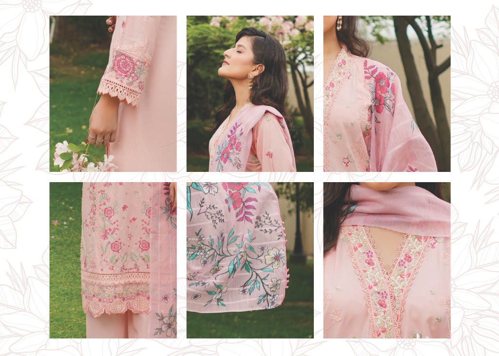 Munira Designers Lawn Stitched Pink