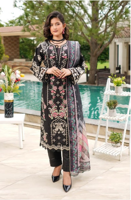 Munira Designers Lawn Stitched Black
