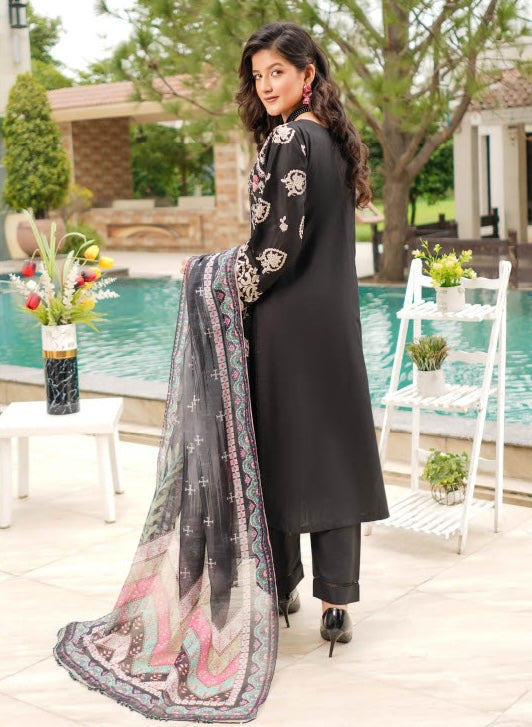 Munira Designers Lawn Stitched Black