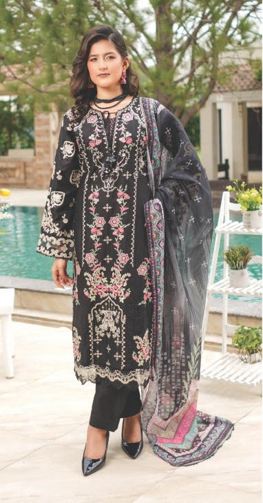 Munira Designers Lawn Stitched Black