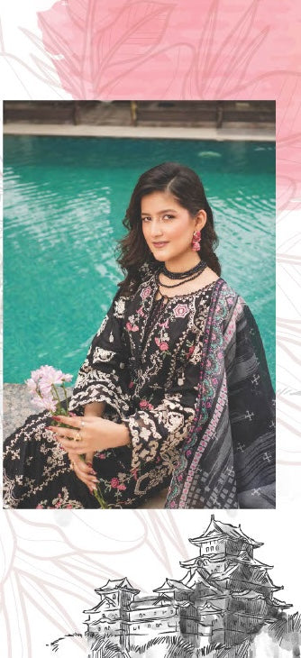 Munira Designers Lawn Stitched Black