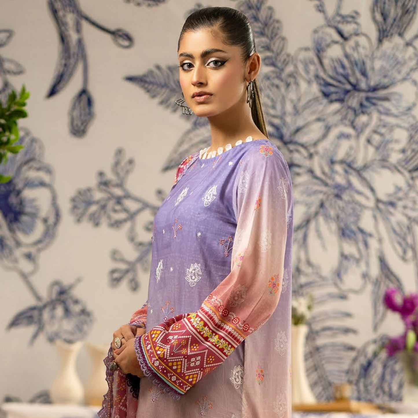 ROSHNAI 3 PC UN-STITCHED (SHIRT TROUSER & DUPATTA)