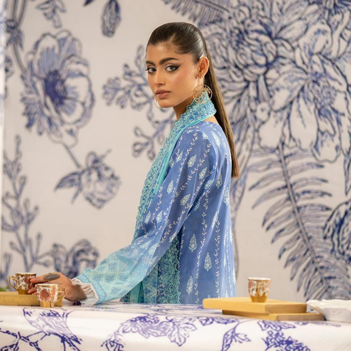 ROSHNAI 3 PC UN-STITCHED (SHIRT TROUSER & DUPATTA)
