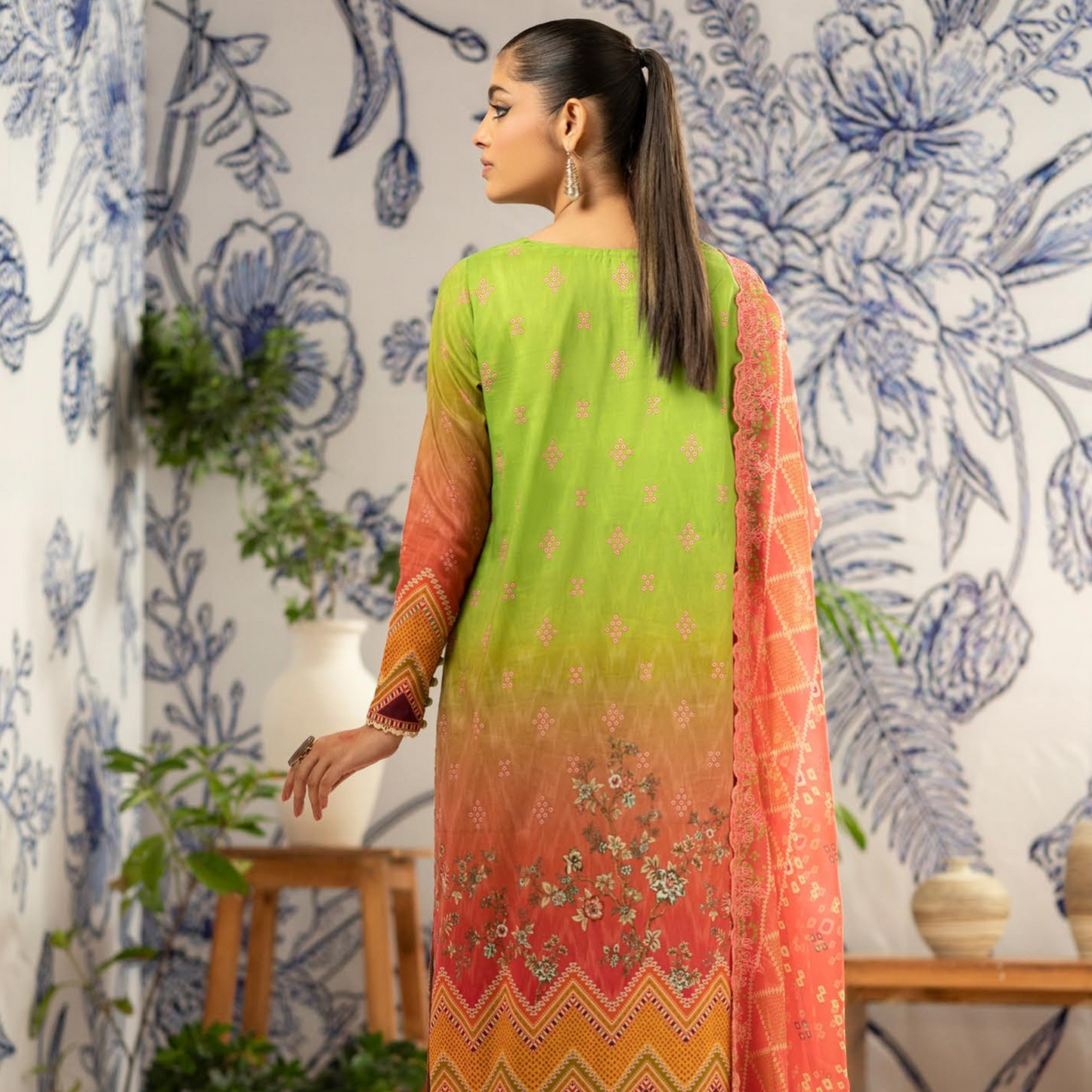 ROSHNAI 3 PC UN-STITCHED (SHIRT TROUSER & DUPATTA)