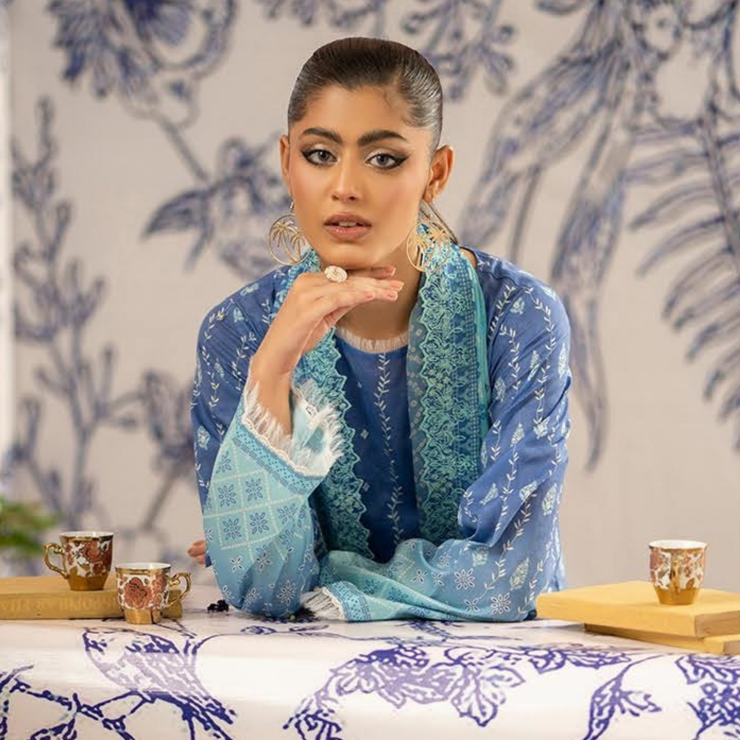 ROSHNAI 3 PC UN-STITCHED (SHIRT TROUSER & DUPATTA)