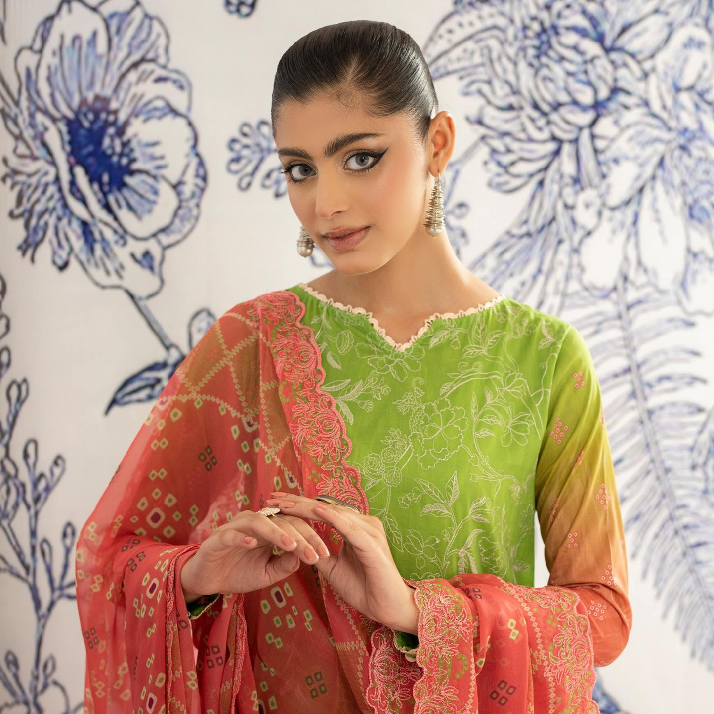 ROSHNAI 3 PC UN-STITCHED (SHIRT TROUSER & DUPATTA)