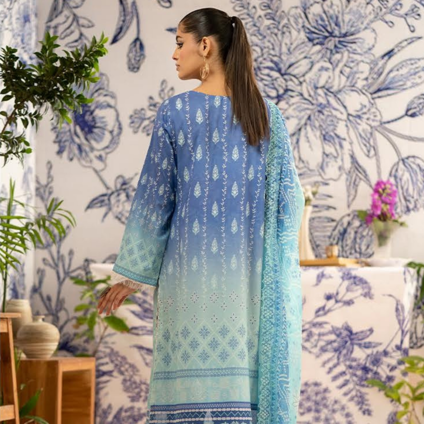 ROSHNAI 3 PC UN-STITCHED (SHIRT TROUSER & DUPATTA)