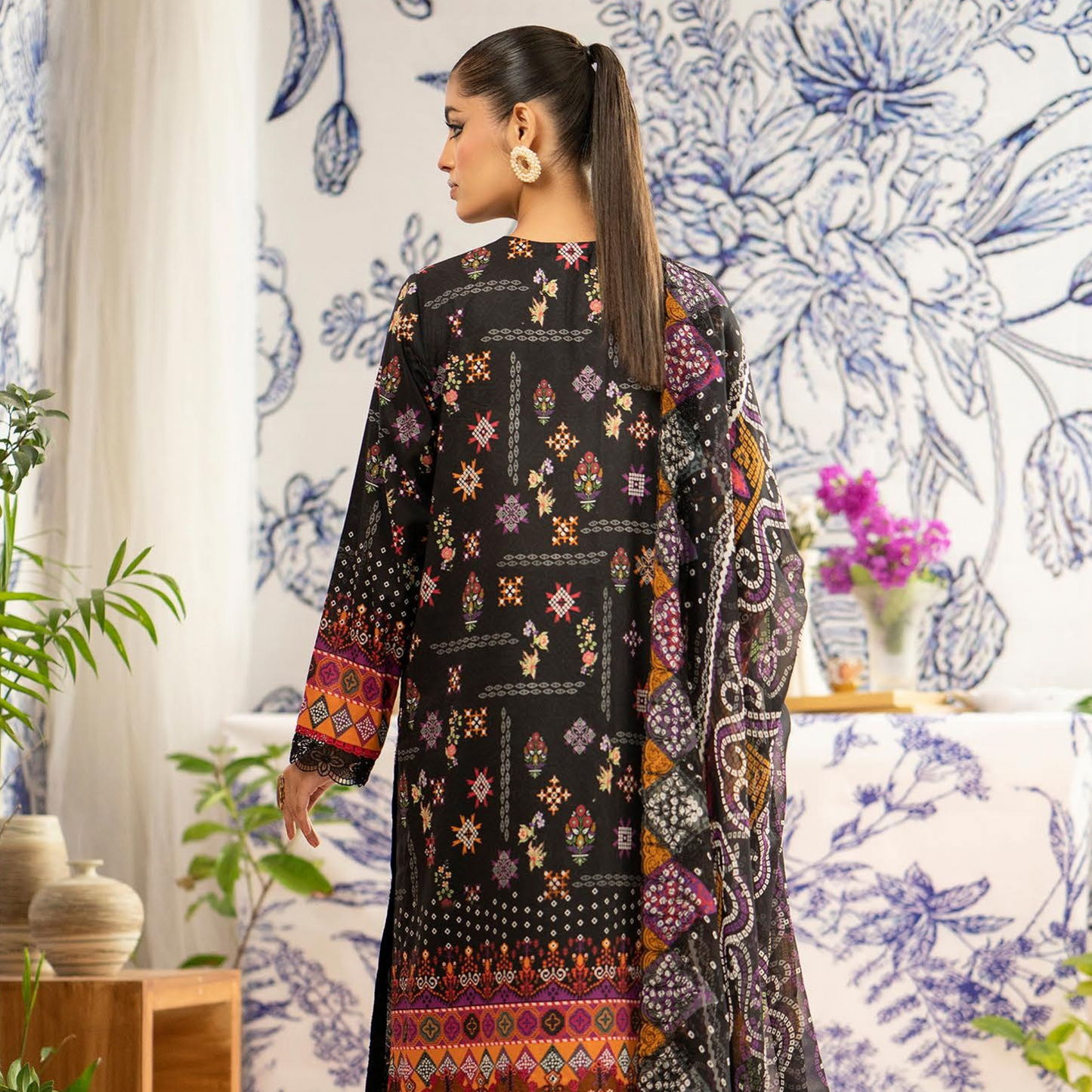 ROSHNAI 3 PC UN-STITCHED (SHIRT TROUSER & DUPATTA)