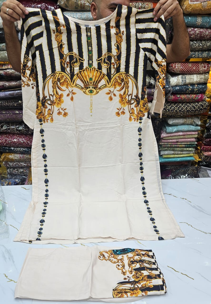 Printed Coord Set Off White