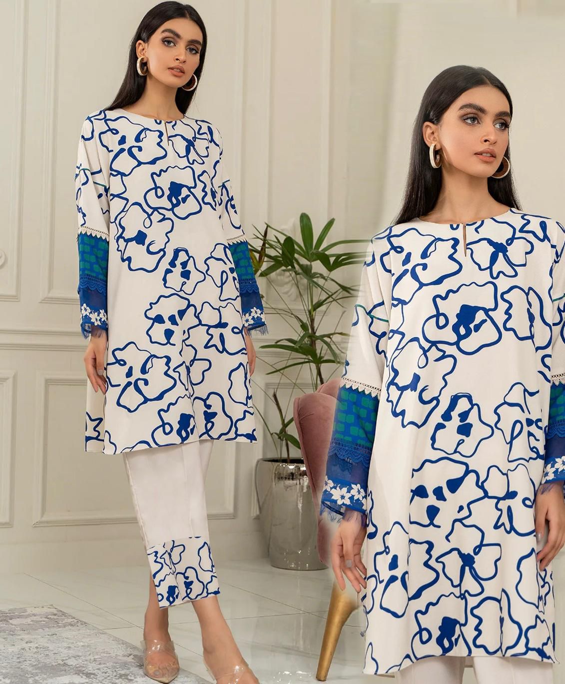 White Printed Coord Set