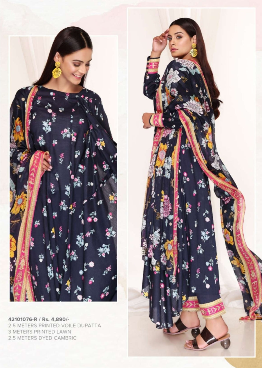 Digital Printed Super Fine Lawn, Grip Chiffon & Cambric