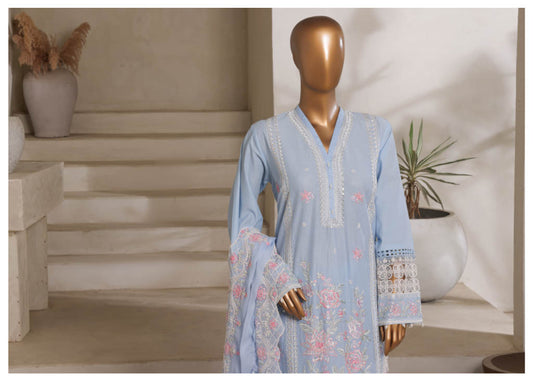 Sadabahar - Luxury Embroided 3 Piece Stitched Light Blue