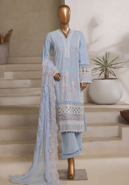 Sadabahar - Luxury Embroided 3 Piece Stitched Light Blue