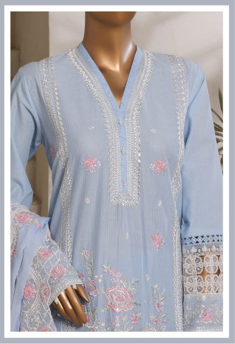 Sadabahar - Luxury Embroided 3 Piece Stitched Light Blue
