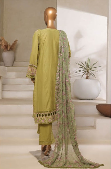 Sadabahar - Luxury Embroided 3 Piece Stitched Olive Green