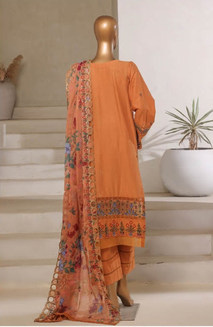 Sadabahar - Luxury Embroided 3 Piece Stitched Orange