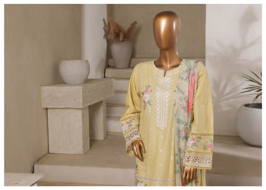 Sadabahar - Luxury Embroided 3 Piece Stitched Yellow