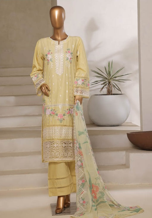 Sadabahar - Luxury Embroided 3 Piece Stitched Yellow