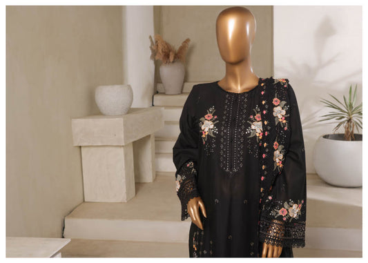Sadabahar - Luxury Embroided 3 Piece Stitched Black