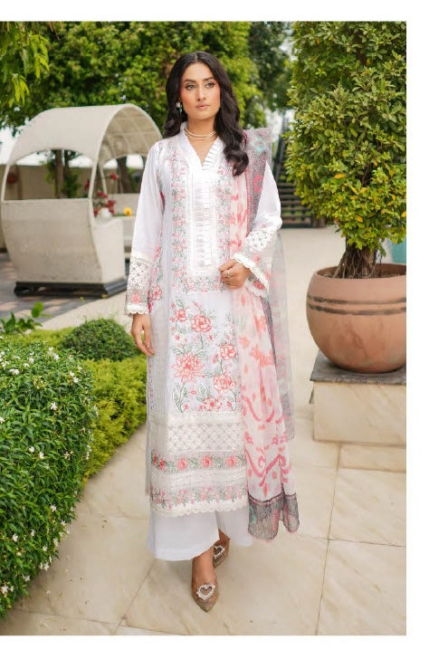 Munira Designers Lawn Stitched White