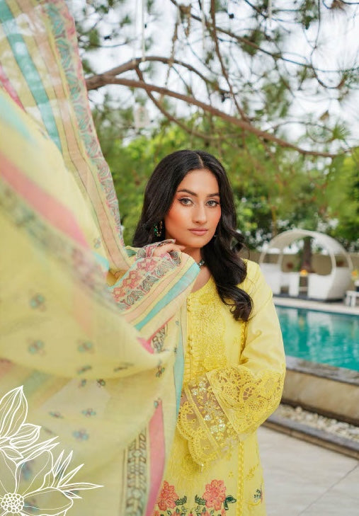 Munira Designers Lawn Stitched Yellow