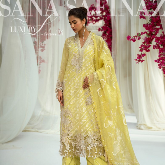 Sana Safinaz Embroidered Luxury Lawn Unstitched 3Pc Suit D-03B