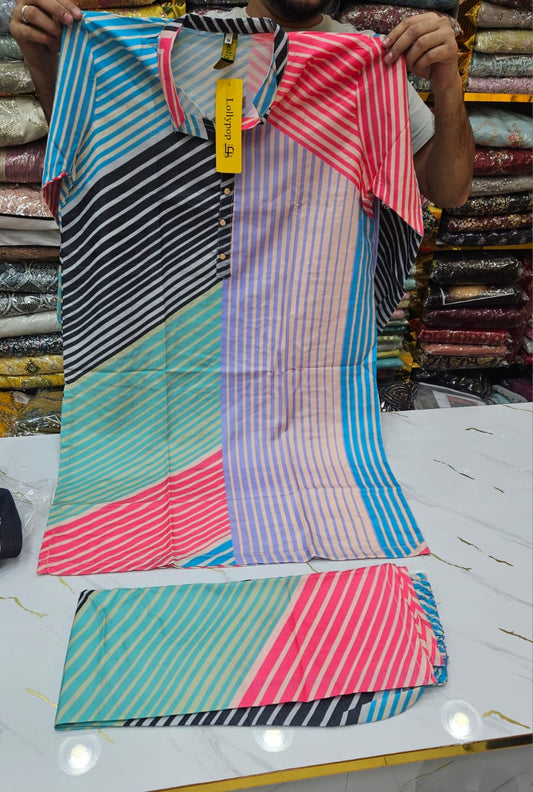 Multicoloured Printed Coord Set