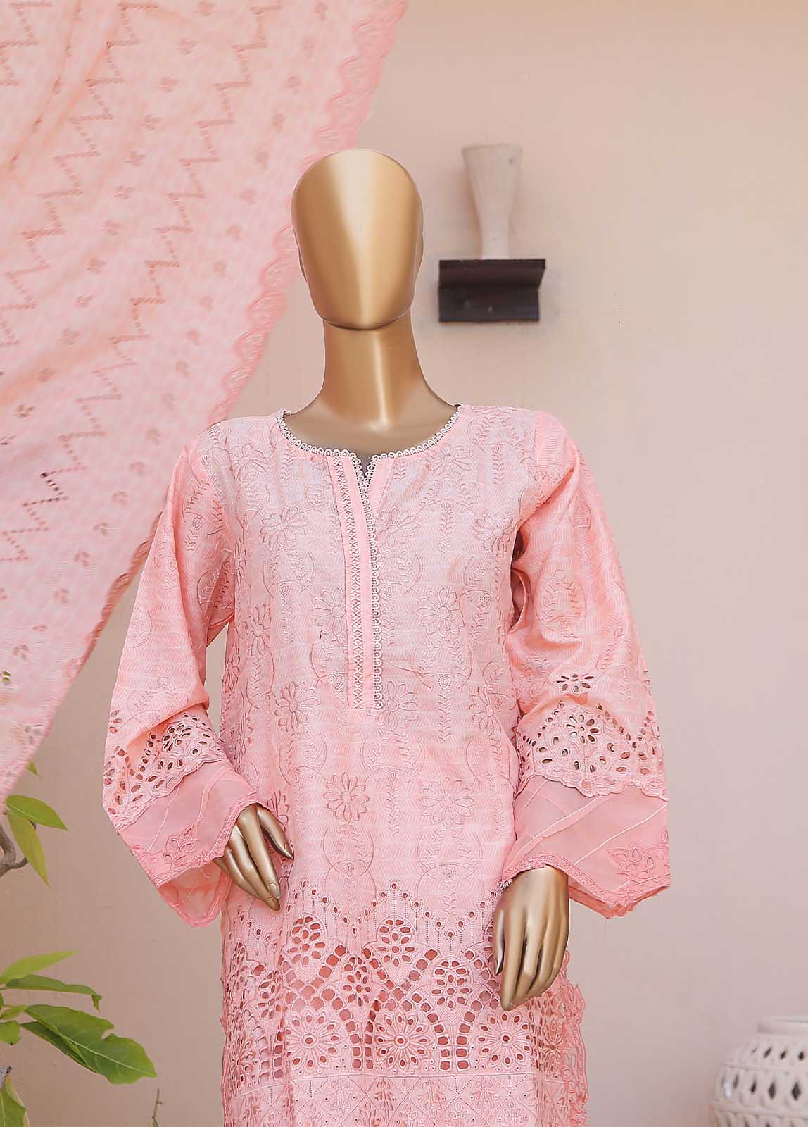 Bin Saeed 3 Piece Chikankari Stitched Suit with Chikankari Dupatta