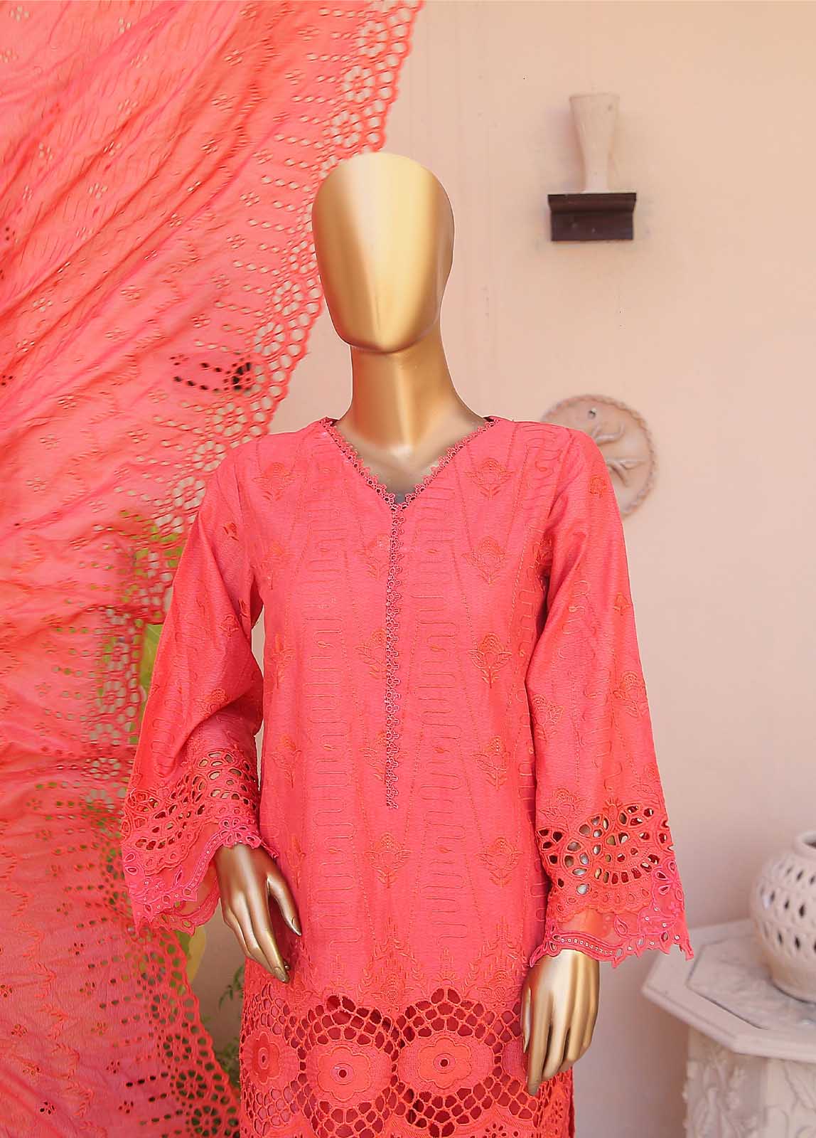 Bin Saeed 3 Piece Chikankari Stitched Suit with Chikankari Dupatta