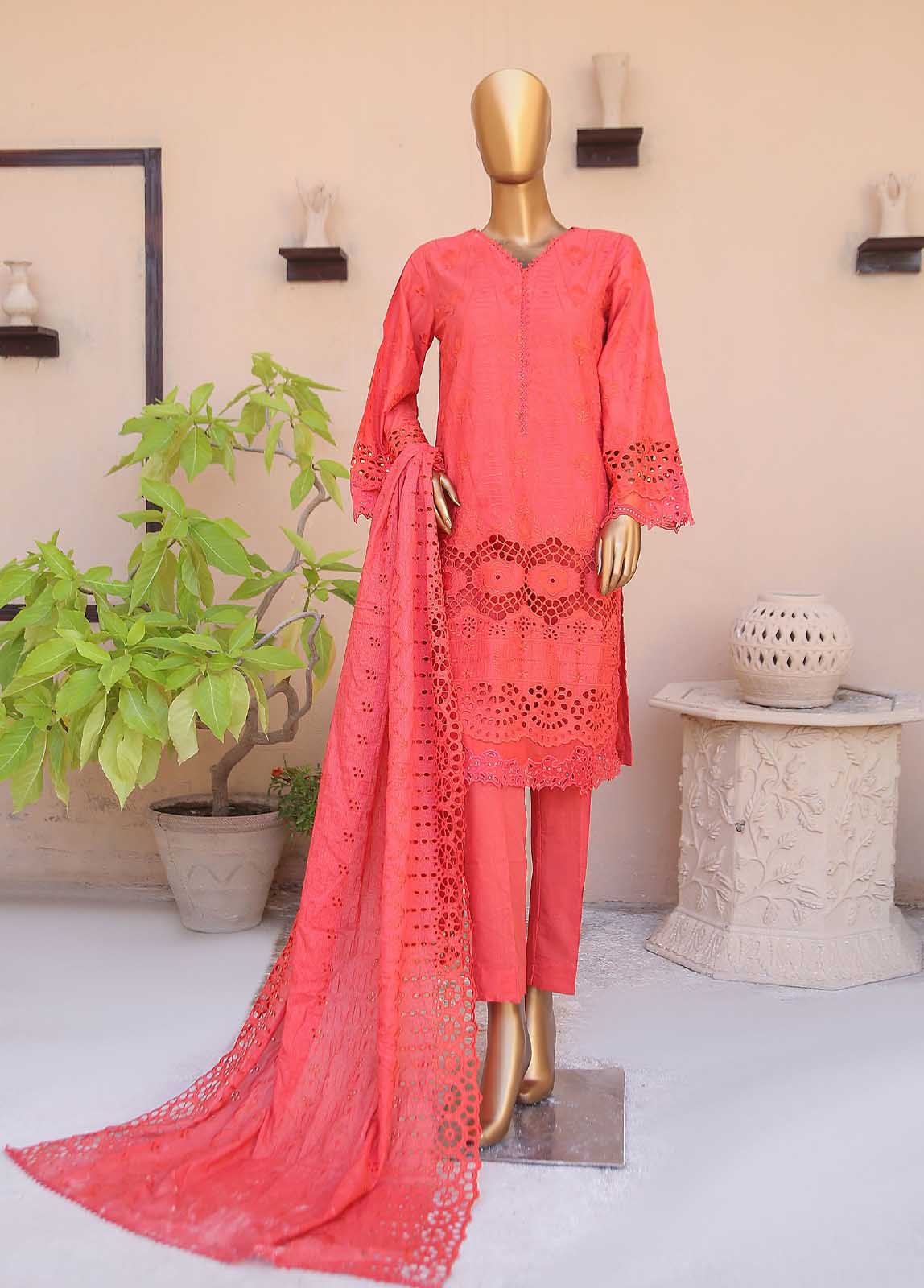 Bin Saeed 3 Piece Chikankari Stitched Suit with Chikankari Dupatta