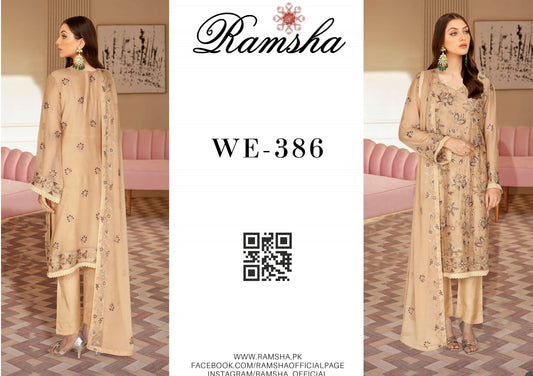 Ramsha 3 piece Embroidered chiffon