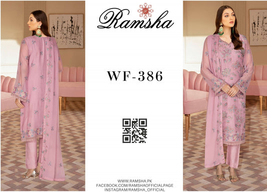 Ramsha 3 piece Embroidered chiffon