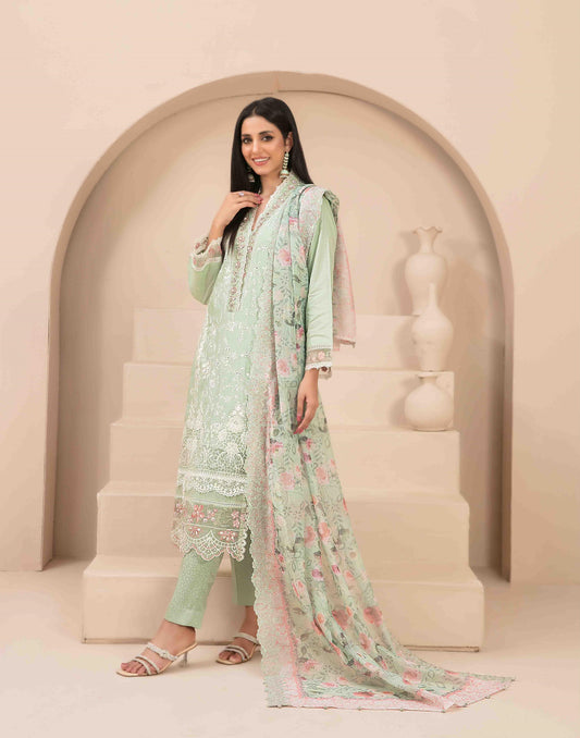 Aiyla Embroidered Digital Printed D-9441