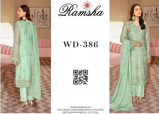 Ramsha 3 piece Embroidered chiffon