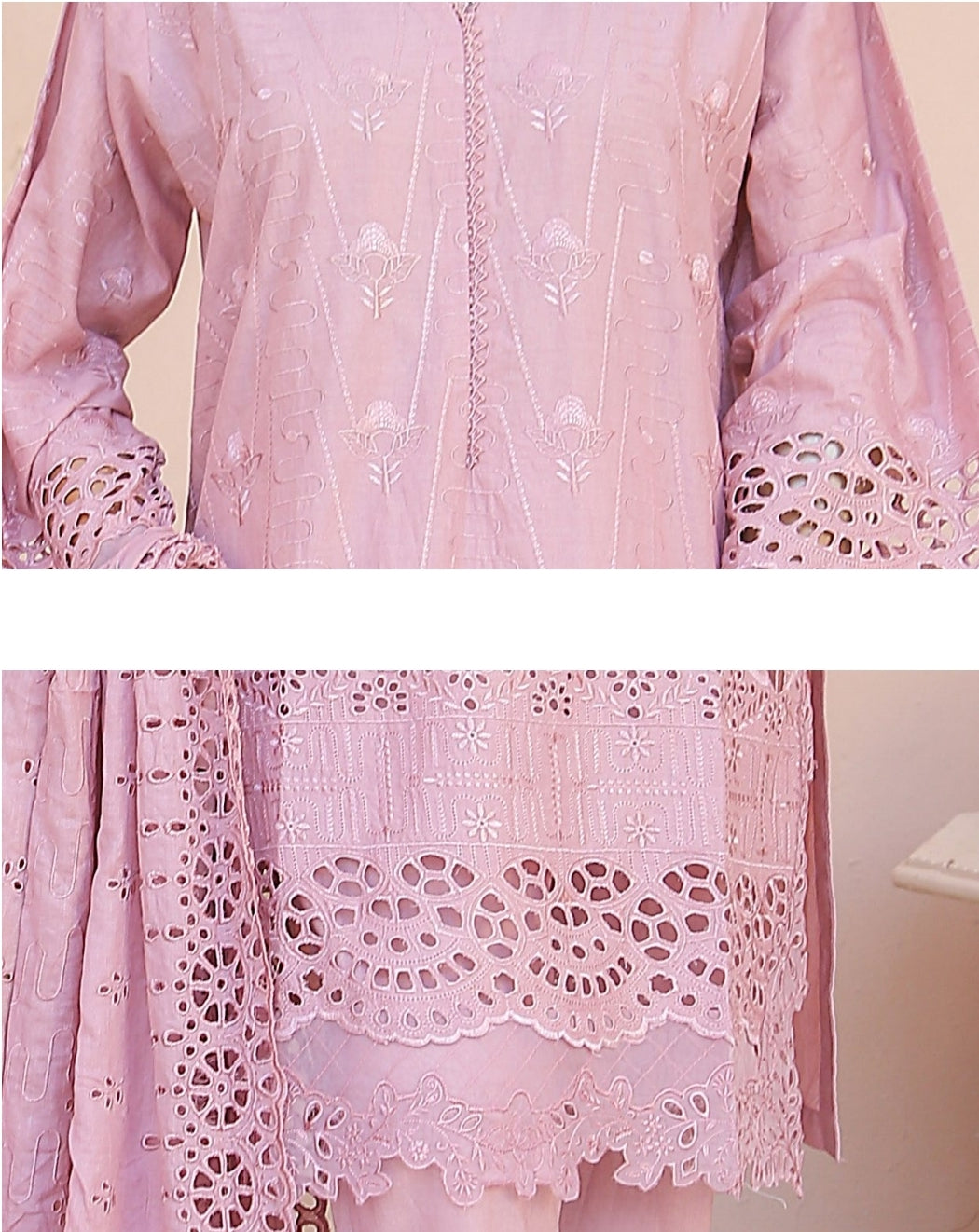 Bin Saeed 3 Piece Chikankari Stitched Suit with Chikankari Dupatta