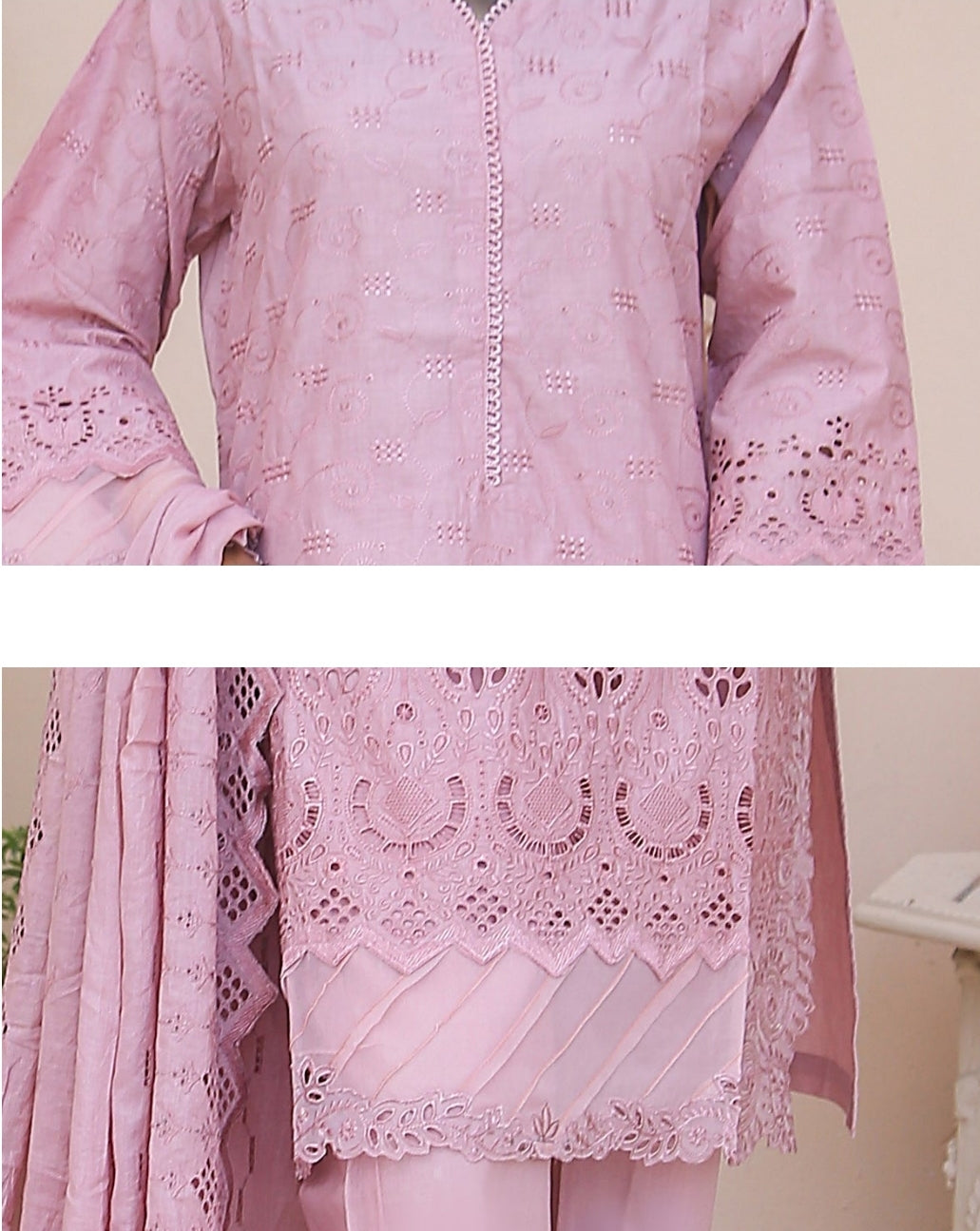 Bin Saeed 3 Piece Chikankari Stitched Suit with Chikankari Dupatta